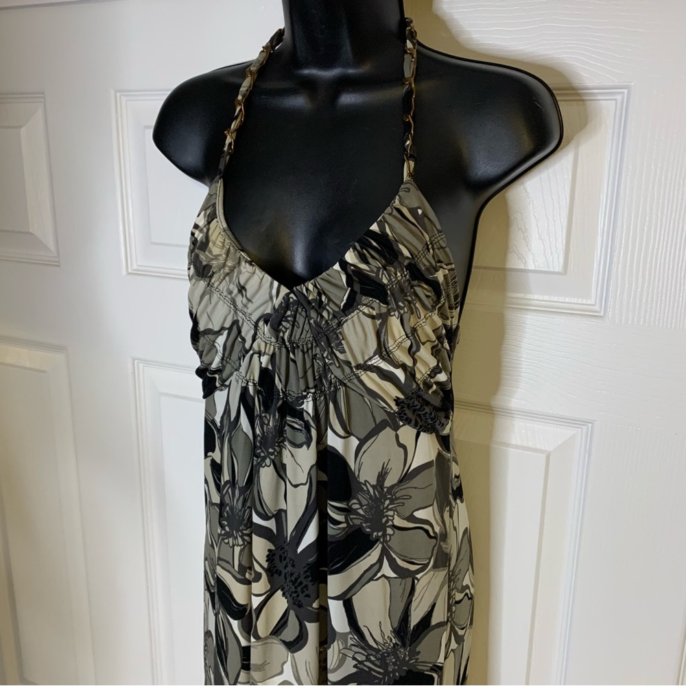 Elle Black & Gray Floral Halter Maxi Dress - Picture 2 of 6